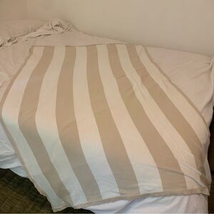 Pottery Barn Rugby Large Stripe Knit Throw Blanket